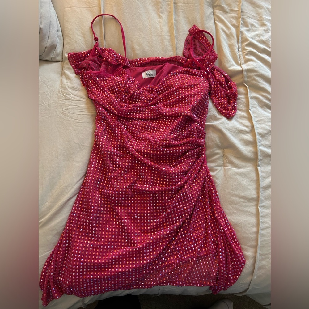 Gemstone Hot Pink Mini Dress